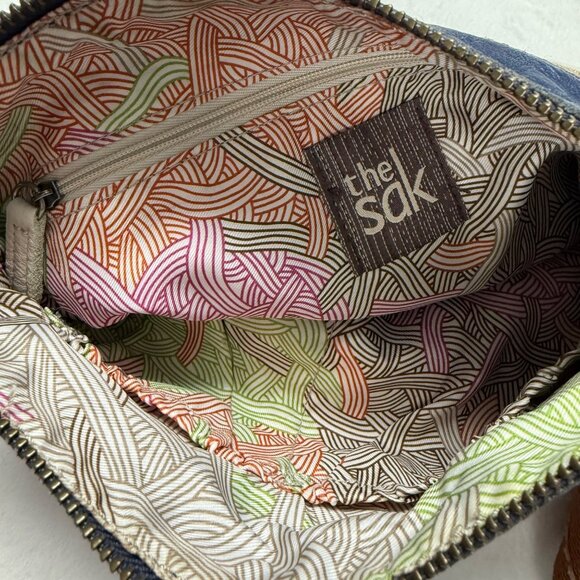 The Sak Kendra Leather Crossbody Red Cream Blue Patriotic Purse Bag - Picture 6 of 11